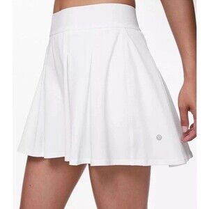 Lululemon Sz 14 Tennis Time Pleated Skirt 15” White Athletic Skort